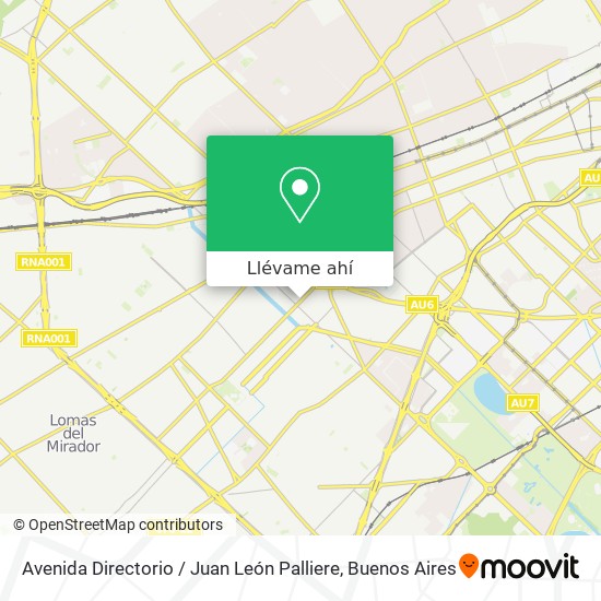 Mapa de Avenida Directorio / Juan León Palliere