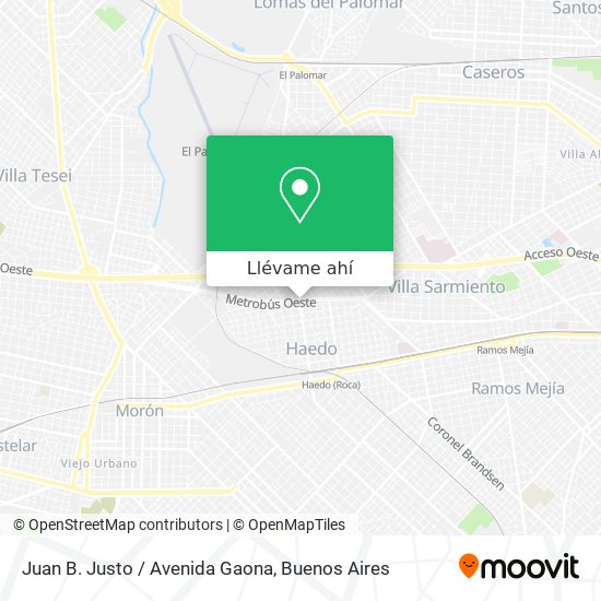 Mapa de Juan B. Justo / Avenida Gaona