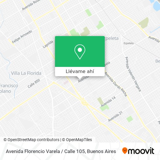 Mapa de Avenida Florencio Varela / Calle 105