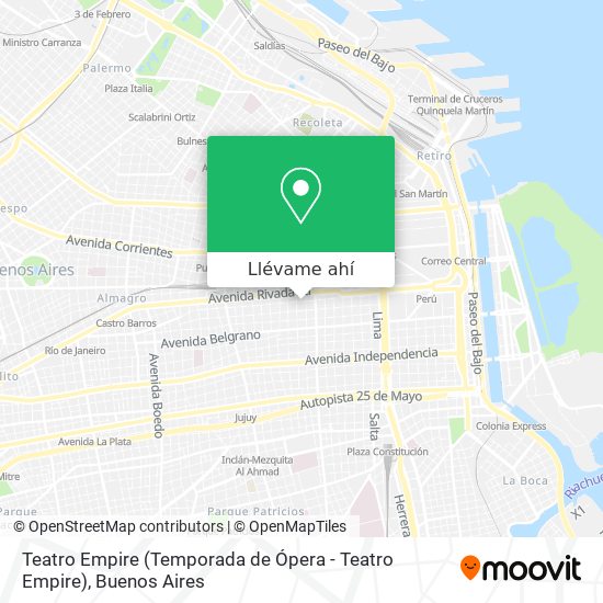 Mapa de Teatro Empire (Temporada de Ópera - Teatro Empire)