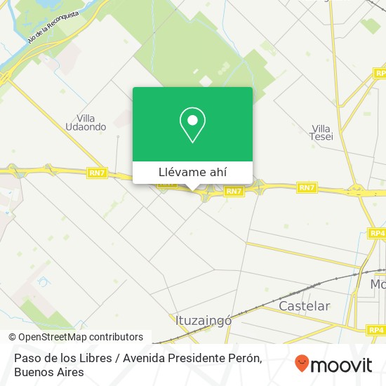 Mapa de Paso de los Libres / Avenida Presidente Perón