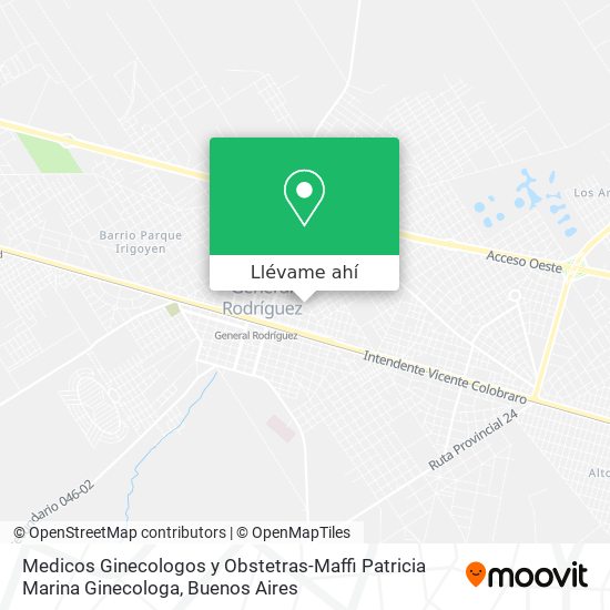 Mapa de Medicos Ginecologos y Obstetras-Maffi Patricia Marina Ginecologa
