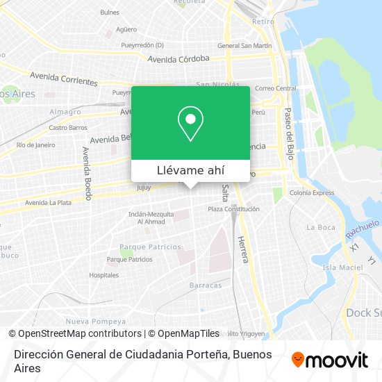 Mapa de Dirección General de Ciudadania Porteña