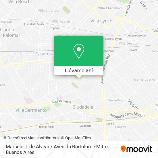 Mapa de Marcelo T. de Alvear / Avenida Bartolomé Mitre