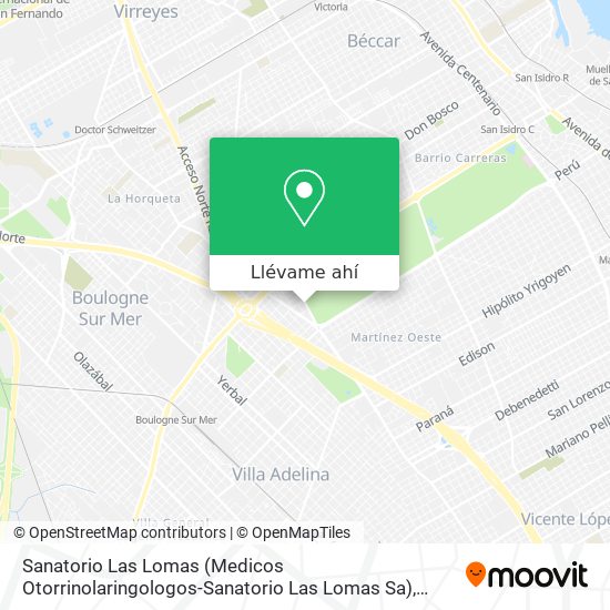 Mapa de Sanatorio Las Lomas (Medicos Otorrinolaringologos-Sanatorio Las Lomas Sa)