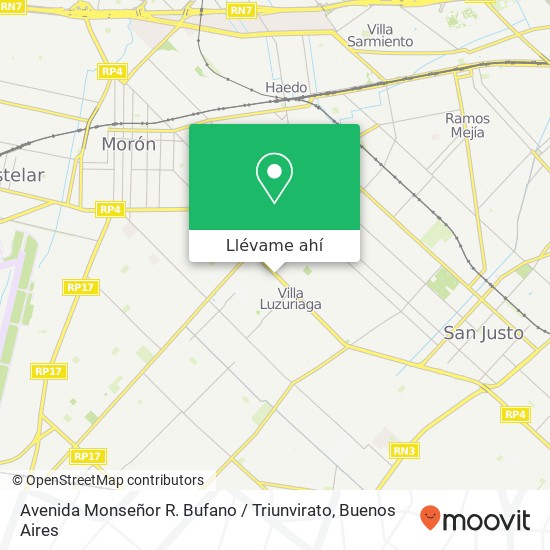 Mapa de Avenida Monseñor R. Bufano / Triunvirato