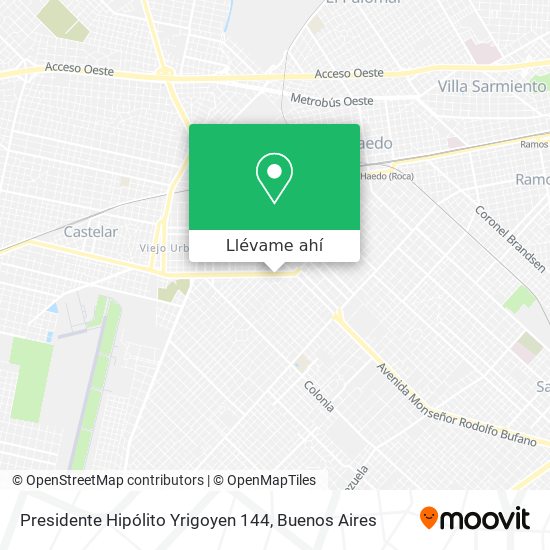 Mapa de Presidente Hipólito Yrigoyen 144