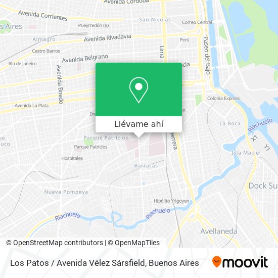 Mapa de Los Patos / Avenida Vélez Sársfield