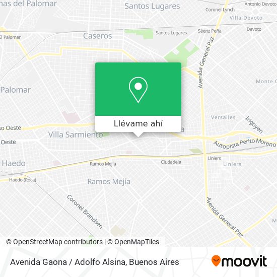 Mapa de Avenida Gaona / Adolfo Alsina