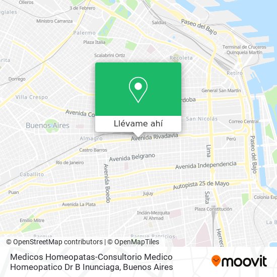 Mapa de Medicos Homeopatas-Consultorio Medico Homeopatico Dr B Inunciaga
