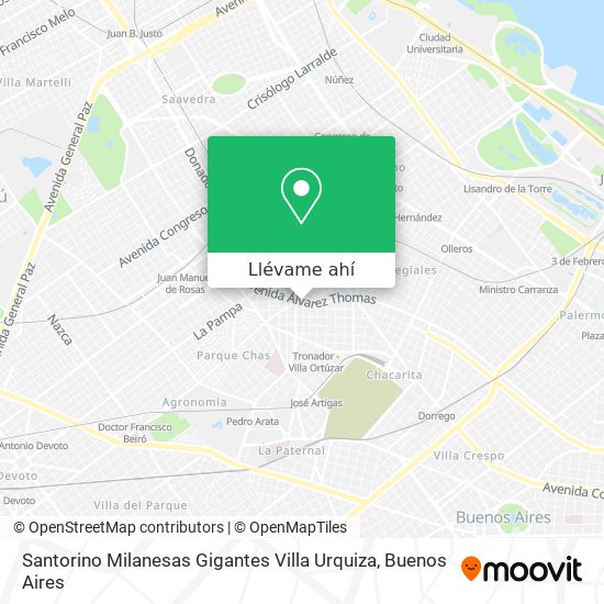 Mapa de Santorino Milanesas Gigantes Villa Urquiza