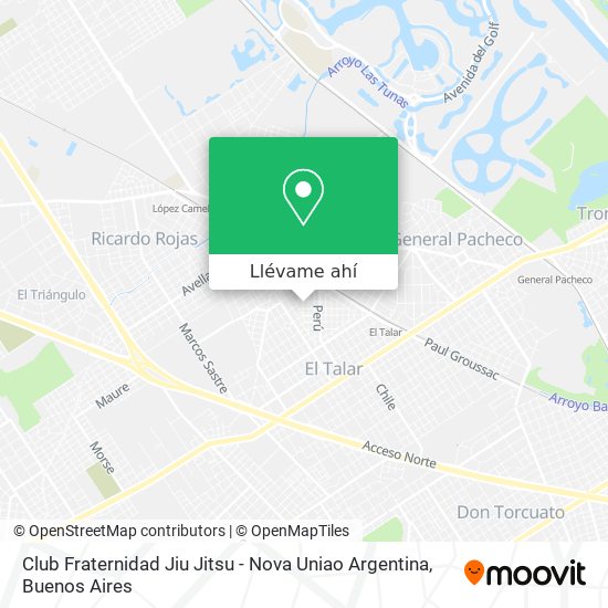 Mapa de Club Fraternidad Jiu Jitsu - Nova Uniao Argentina