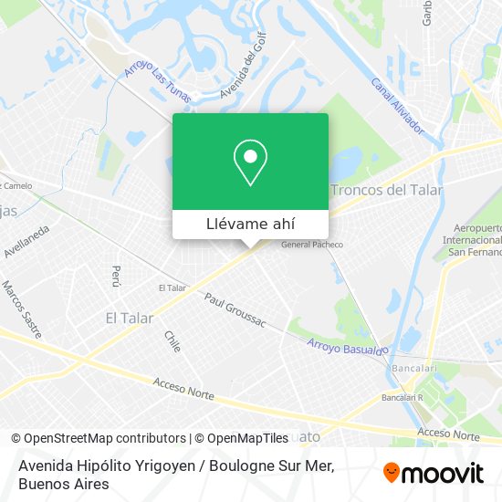 Mapa de Avenida Hipólito Yrigoyen / Boulogne Sur Mer