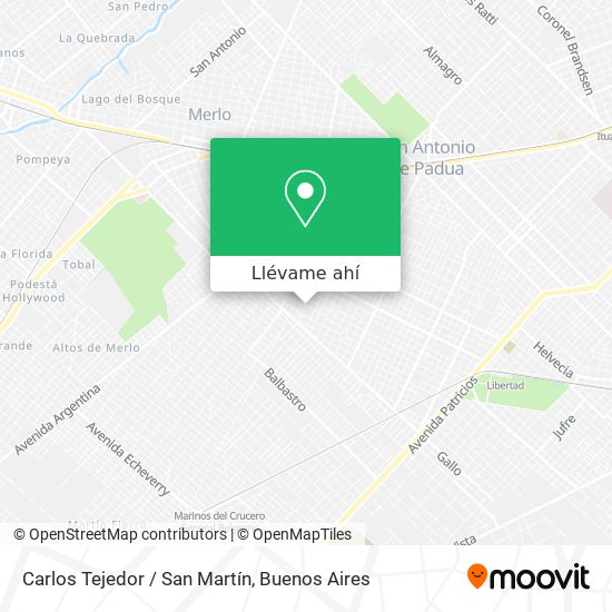 Mapa de Carlos Tejedor / San Martín
