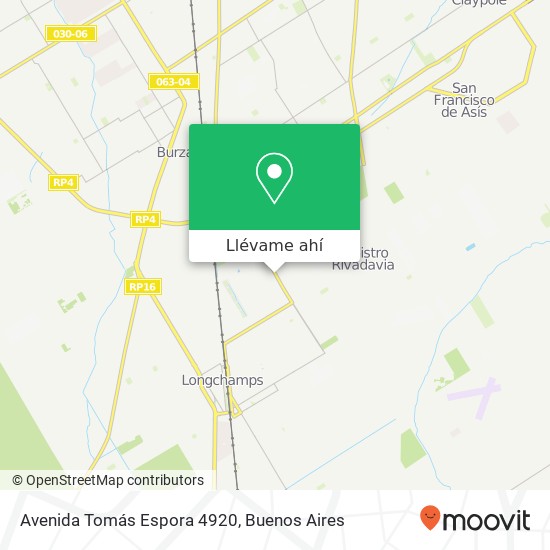 Mapa de Avenida Tomás Espora 4920