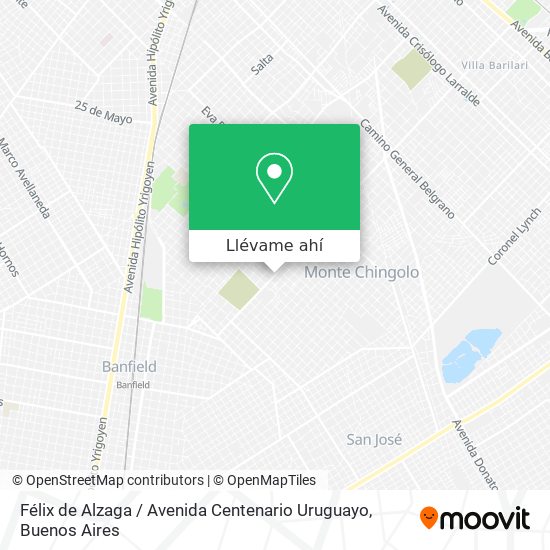 Mapa de Félix de Alzaga / Avenida Centenario Uruguayo