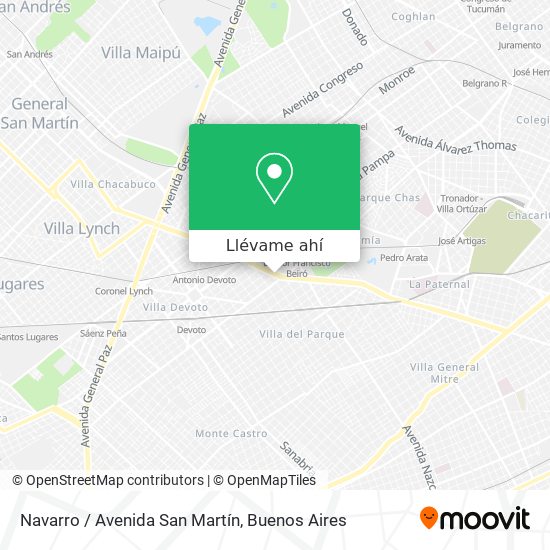 Mapa de Navarro / Avenida San Martín