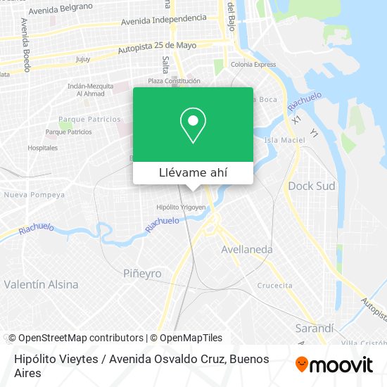 Mapa de Hipólito Vieytes / Avenida Osvaldo Cruz