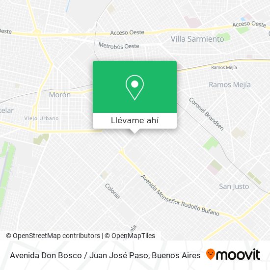 Mapa de Avenida Don Bosco / Juan José Paso