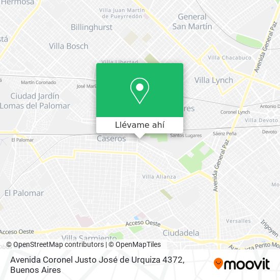 Mapa de Avenida Coronel Justo José de Urquiza 4372