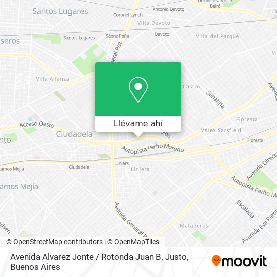 Mapa de Avenida Alvarez Jonte / Rotonda Juan B. Justo