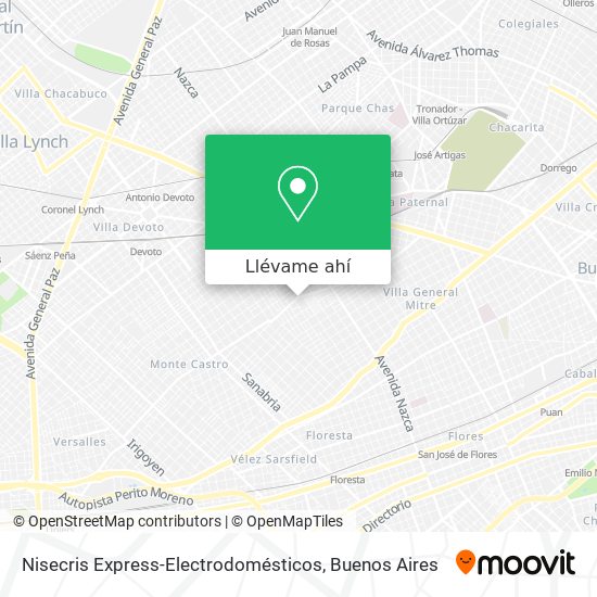 Mapa de Nisecris Express-Electrodomésticos