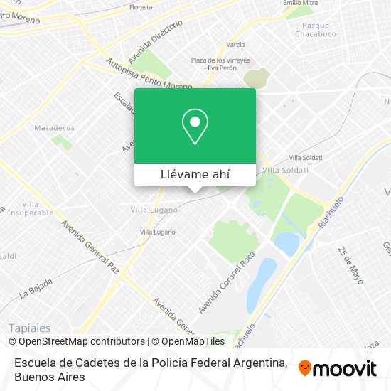 Mapa de Escuela de Cadetes de la Policia Federal Argentina