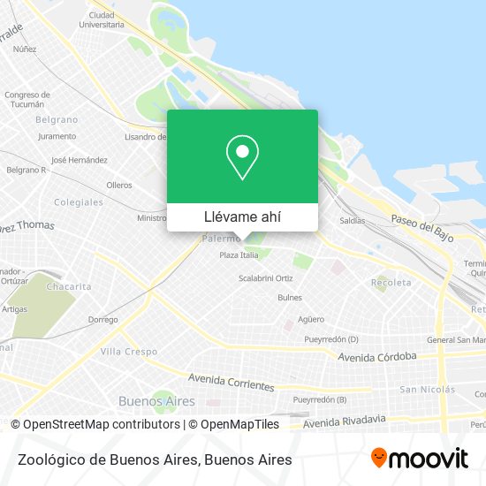 Mapa de Zoológico de Buenos Aires