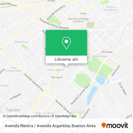 Mapa de Avenida Riestra / Avenida Argentina
