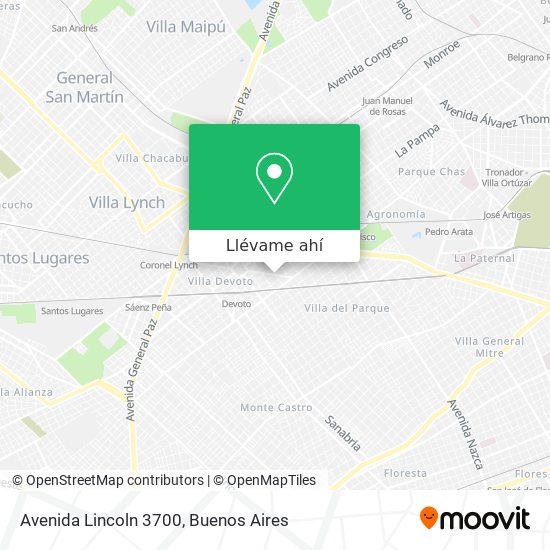 Mapa de Avenida Lincoln 3700