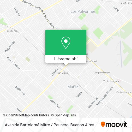 Mapa de Avenida Bartolomé Mitre / Paunero