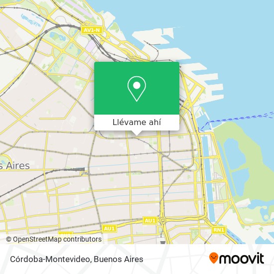 Mapa de Córdoba-Montevideo