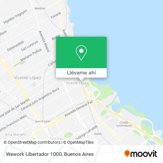 Mapa de Wework Libertador 1000