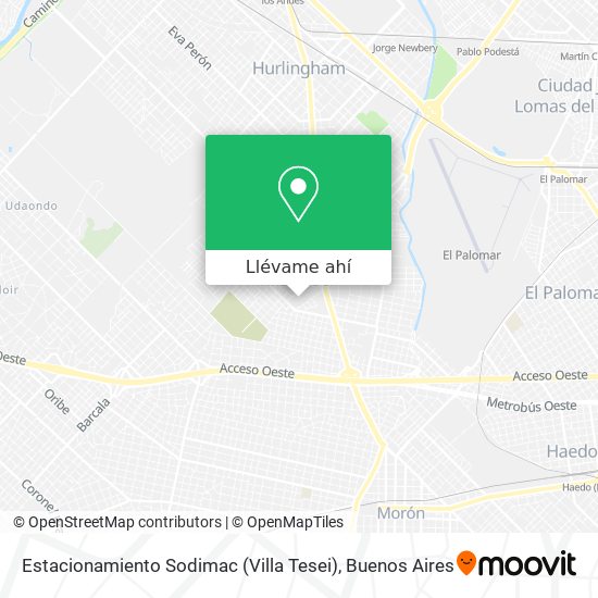 Mapa de Estacionamiento Sodimac (Villa Tesei)