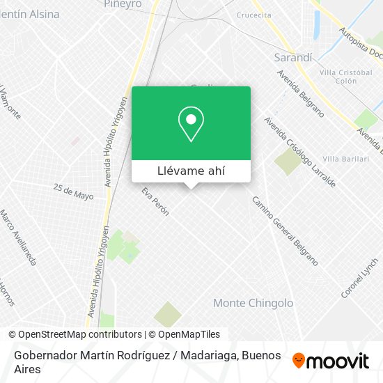 Mapa de Gobernador Martín Rodríguez / Madariaga