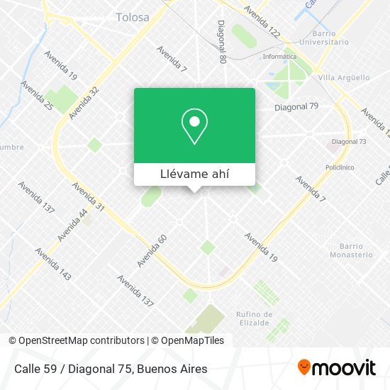 Mapa de Calle 59 / Diagonal 75