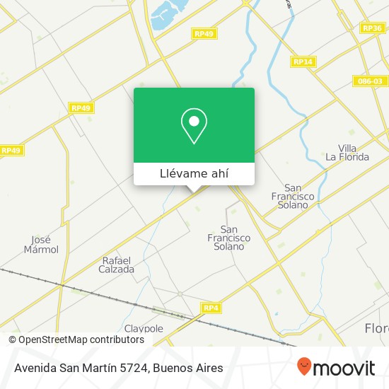 Mapa de Avenida San Martín 5724