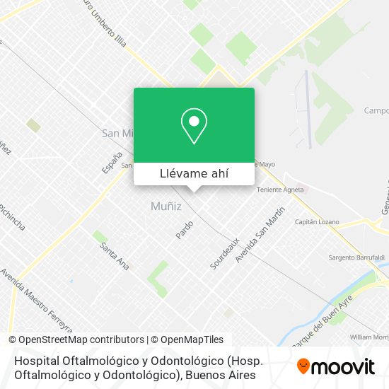 Mapa de Hospital Oftalmológico y Odontológico