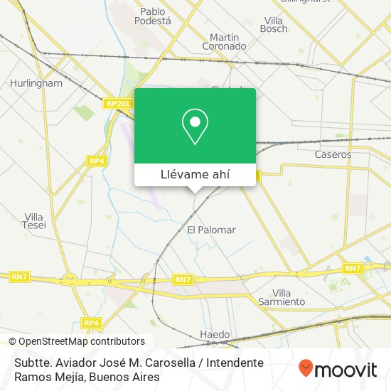 Mapa de Subtte. Aviador José M. Carosella / Intendente Ramos Mejía