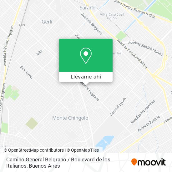 Mapa de Camino General Belgrano / Boulevard de los Italianos