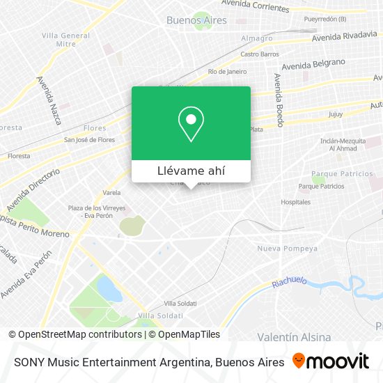 Mapa de SONY Music Entertainment Argentina