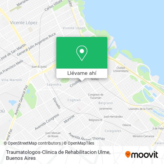 Mapa de Traumatologos-Clinica de Rehabilitacion Ulme