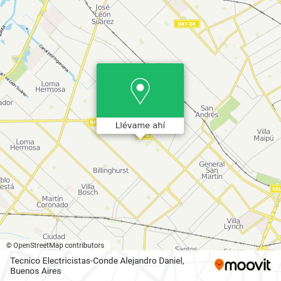 Mapa de Tecnico Electricistas-Conde Alejandro Daniel