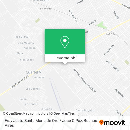 Mapa de Fray Justo Santa María de Oro / Jose C Paz