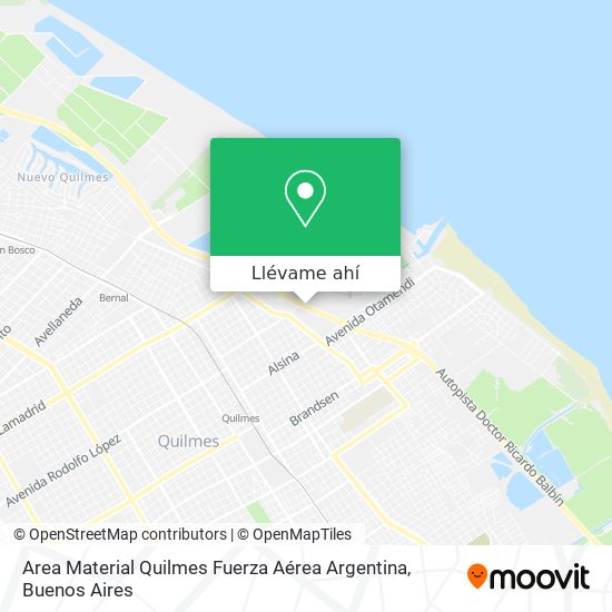 Mapa de Area Material Quilmes Fuerza Aérea Argentina