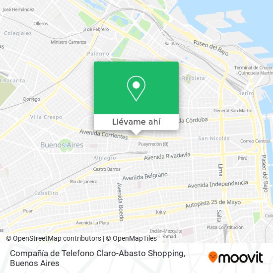 Mapa de Compañía de Telefono Claro-Abasto Shopping