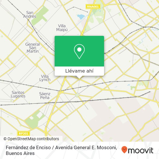 Mapa de Fernández de Enciso / Avenida General E. Mosconi