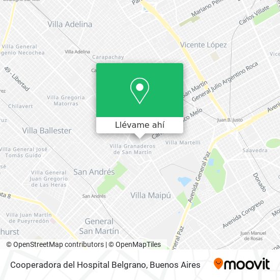 Mapa de Cooperadora del Hospital Belgrano