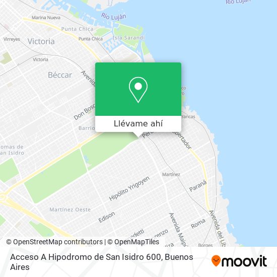 Mapa de Acceso A Hipodromo de San Isidro 600