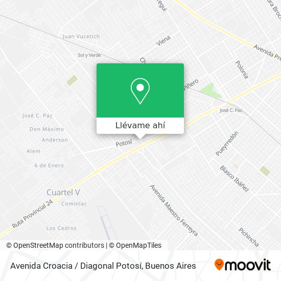 Mapa de Avenida Croacia / Diagonal Potosí
